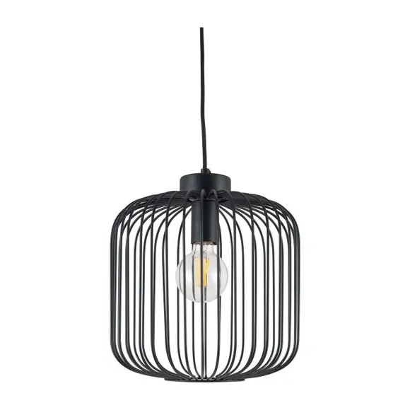 Wire Pendant Light with Adjustable Height - Black, Metal