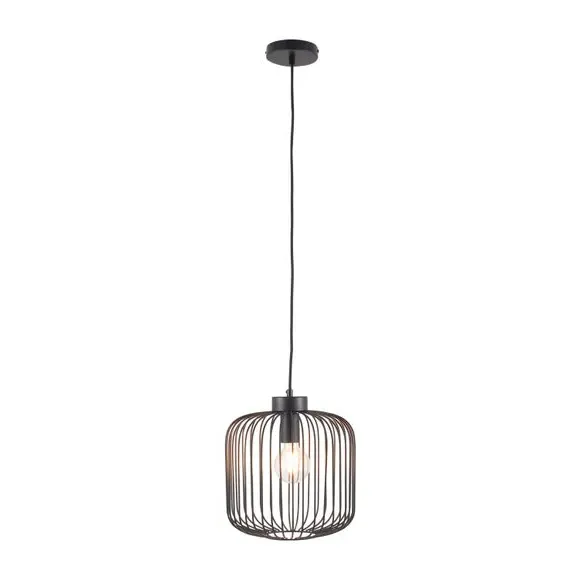 Wire Pendant Light with Adjustable Height - Black, Metal