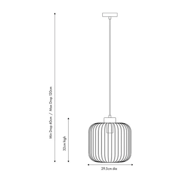 Wire Pendant Light with Adjustable Height - Black, Metal