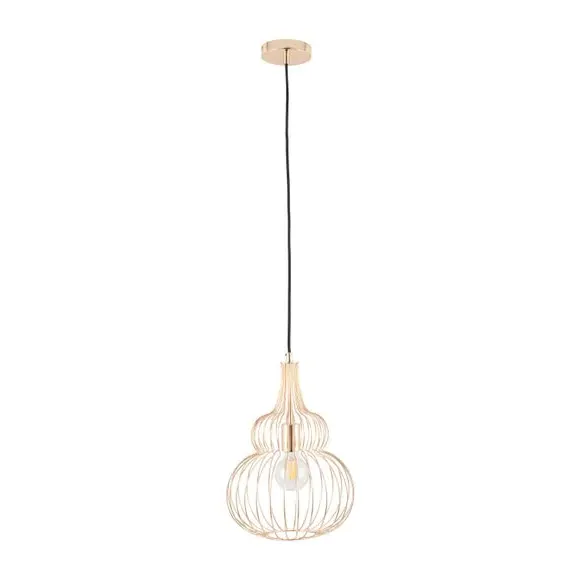 Wire Pendant Light with Adjustable Height - Gold