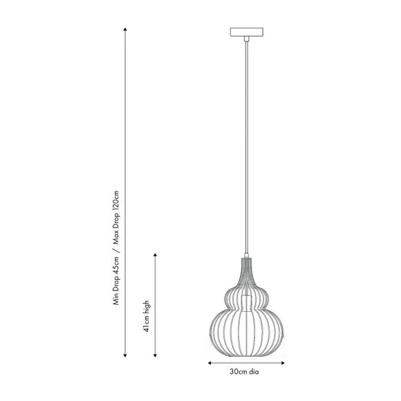 Wire Pendant Light with Adjustable Height - Gold