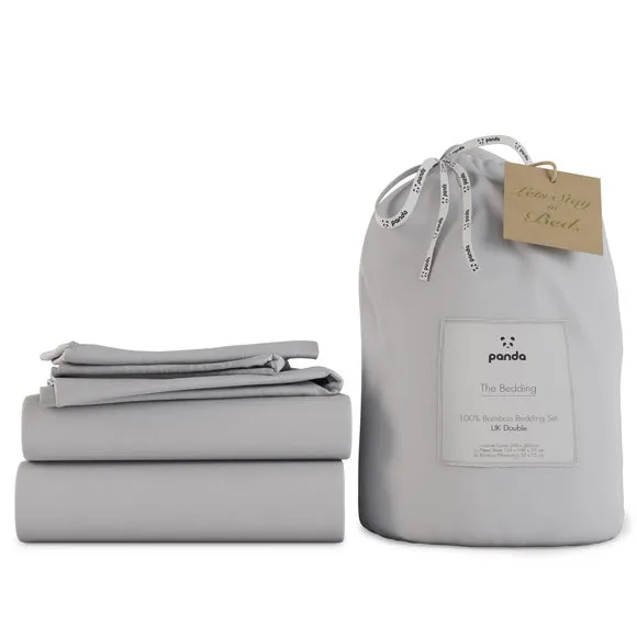 Bamboo Duvet Cover & Pillowcase Set - Light Grey