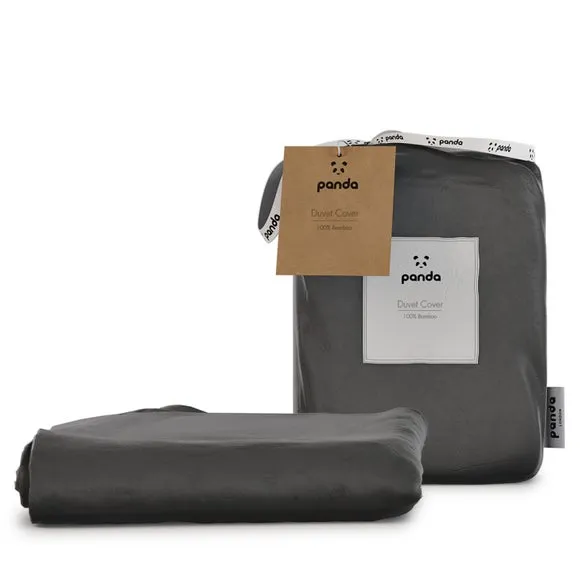 Bamboo Duvet Cover with Button Fastening - Grey
