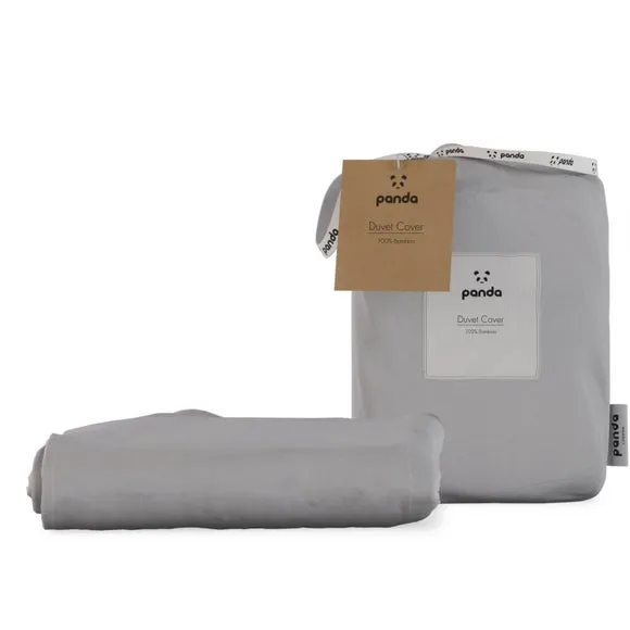 Bamboo Duvet Cover with Button Fastening - Grey