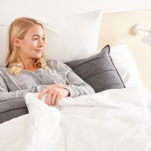 Bamboo Duvet Cover with Button Fastening - White