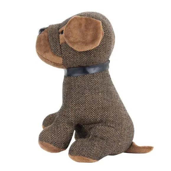 Boston Doorstop with Herringbone Pattern - Brown