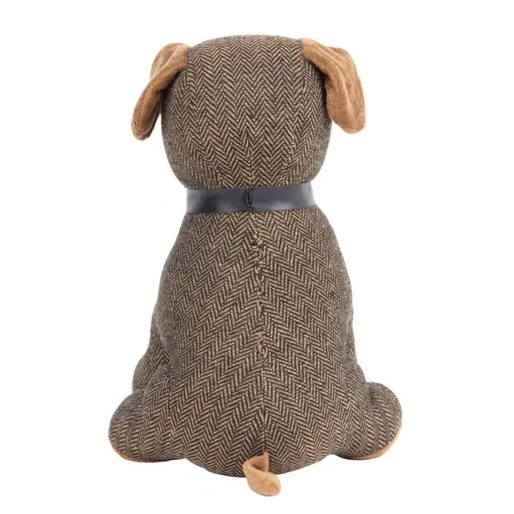 Boston Doorstop with Herringbone Pattern - Brown