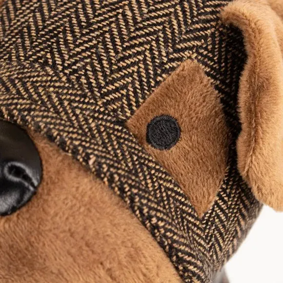 Boston Doorstop with Herringbone Pattern - Brown