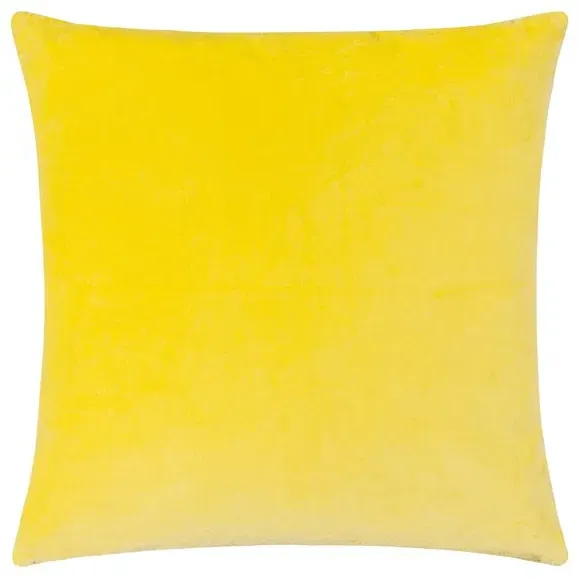 Decorative Cushion with Floral Print - Yellow, Cotton