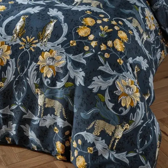 Duvet Cover Set with Pillowcase - Blue, Cotton