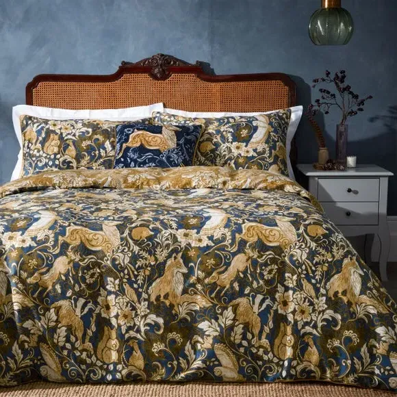 Duvet Cover Set with Pillowcase - Blue, Cotton image