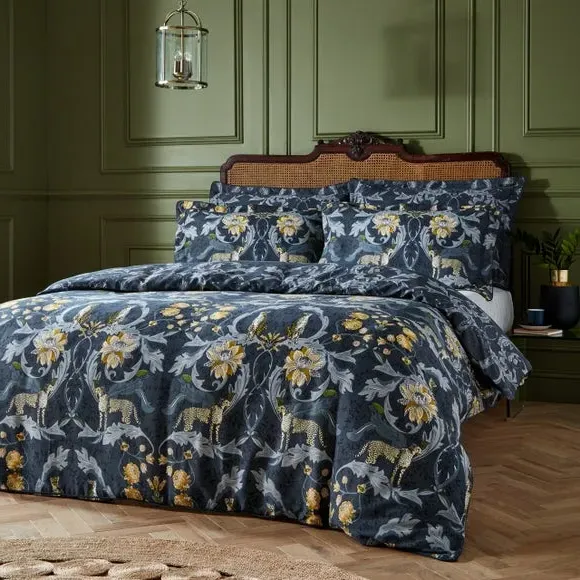 Duvet Cover Set with Pillowcase - Blue, Cotton image