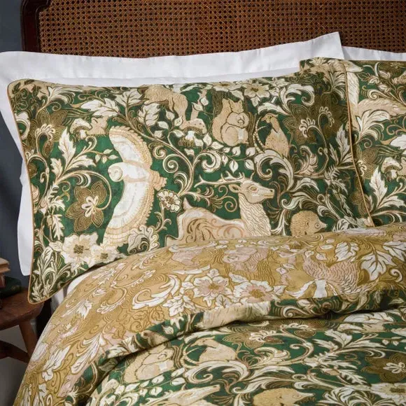 Duvet Cover Set with Pillowcase - Emerald, Cotton