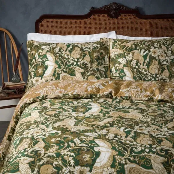 Duvet Cover Set with Pillowcase - Emerald, Cotton