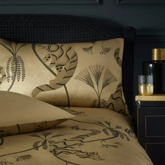 Duvet Cover Set with Pillowcase - Gold, Polyester