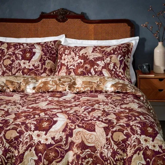 Duvet Cover Set with Pillowcase - Ruby, Cotton