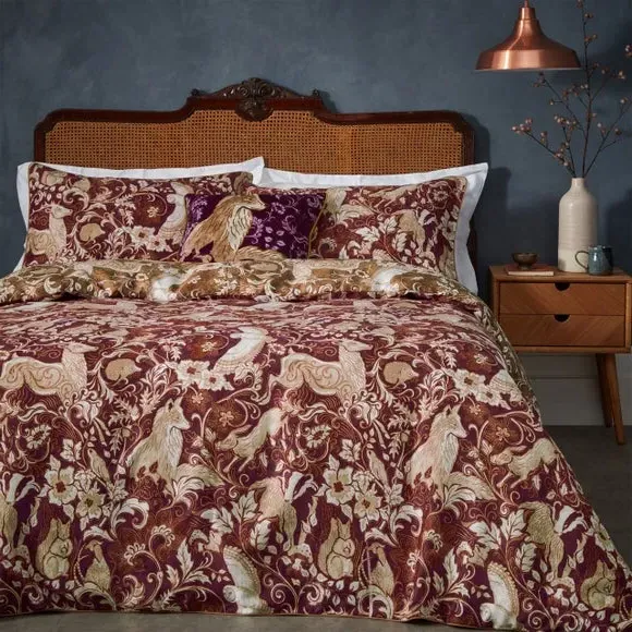 Duvet Cover Set with Pillowcase - Ruby, Cotton