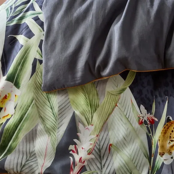 Duvet Cover Set with Pillowcases - Charcoal, Cotton