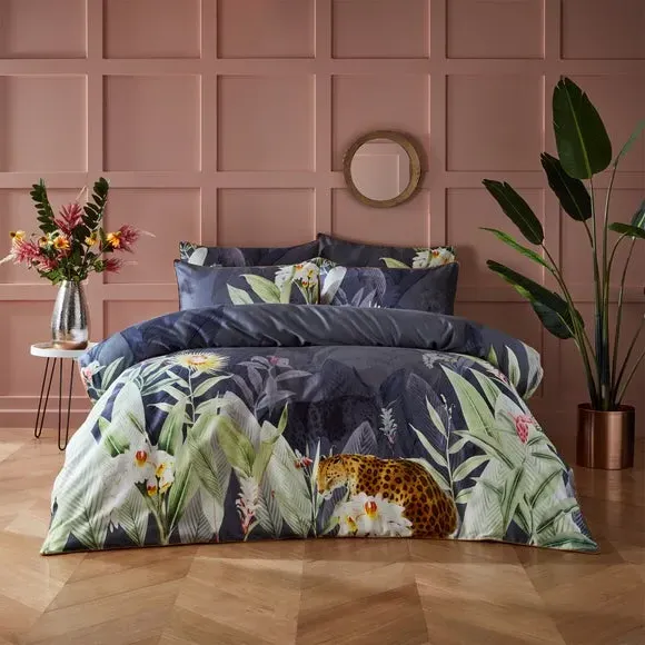 Duvet Cover Set with Pillowcases - Charcoal, Cotton