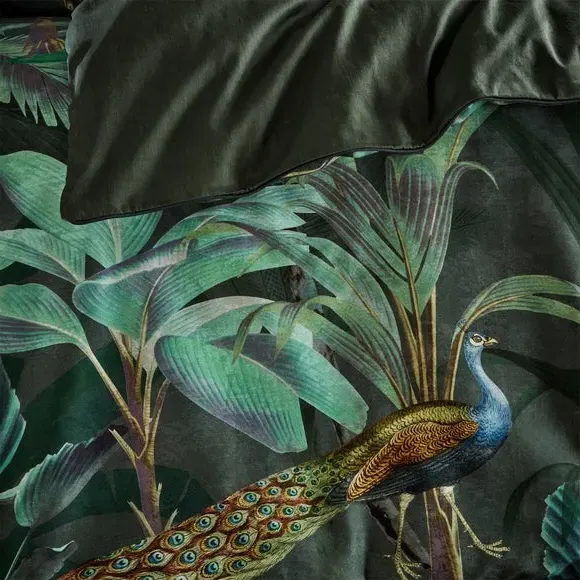 Duvet Cover Set with Pillowcases - Green, Cotton