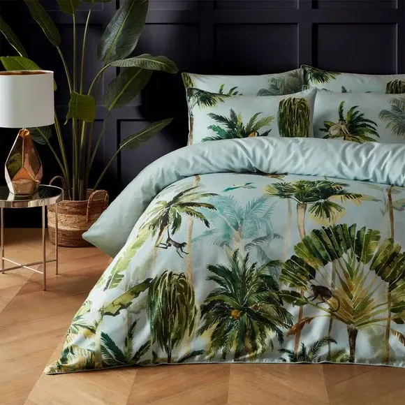 Duvet Cover Set with Pillowcases - Light Blue, Cotton