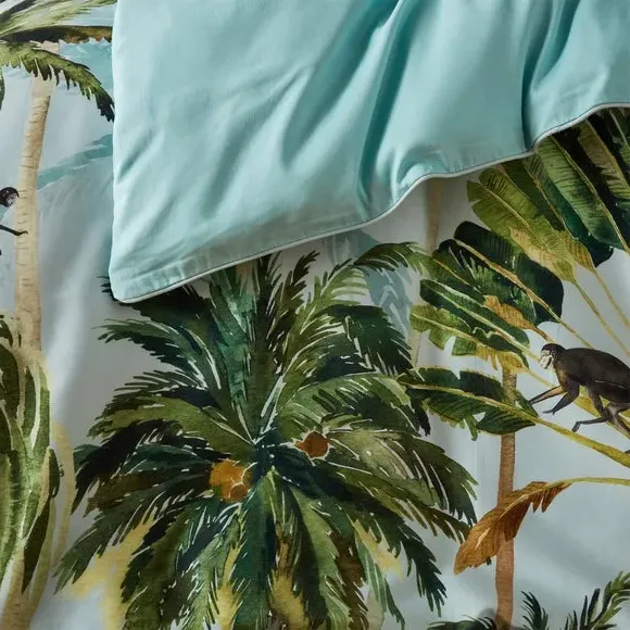 Duvet Cover Set with Pillowcases - Light Blue, Cotton