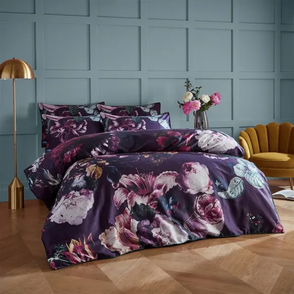 Duvet Cover Set with Pillowcases - Purple, Cotton