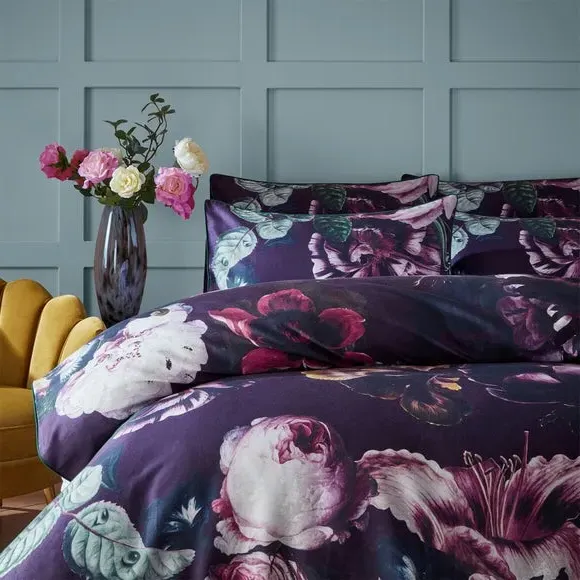 Duvet Cover Set with Pillowcases - Purple, Cotton