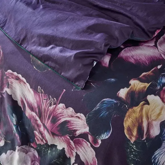 Duvet Cover Set with Pillowcases - Purple, Cotton