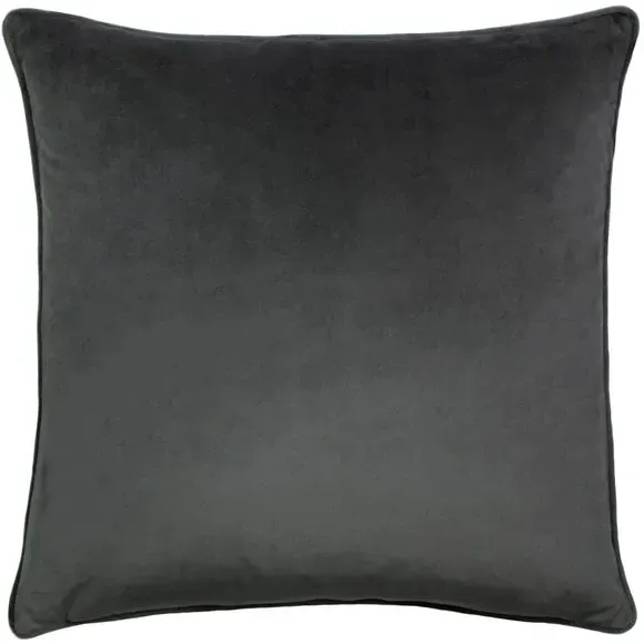 Embroidered Bee Cushion - Charcoal, Velvet