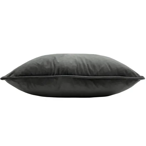 Embroidered Bee Cushion - Charcoal, Velvet