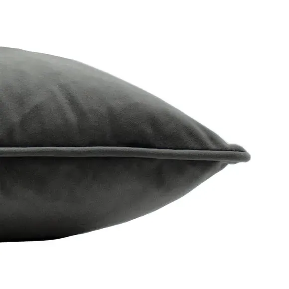 Embroidered Bee Cushion - Charcoal, Velvet