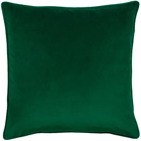 Embroidered Bee Cushion - Emerald, Velvet