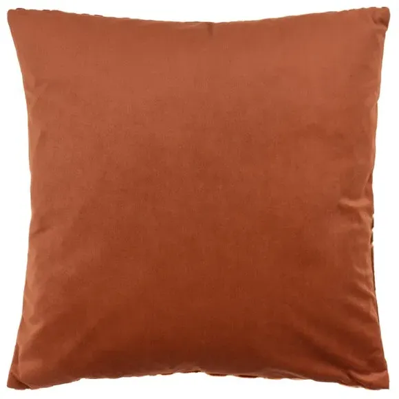 Geometric Cushion with Zip Closure - Brick, Velvet