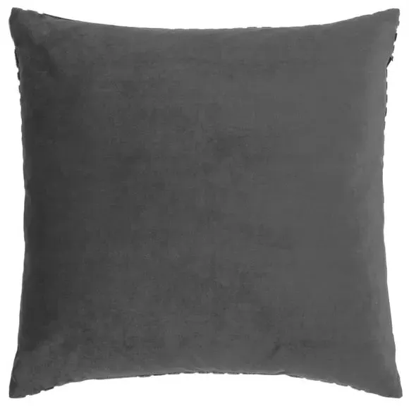 Geometric Cushion with Zip Closure - Charcoal, Velvet