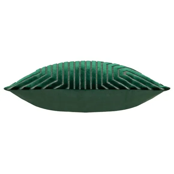 Geometric Cushion with Zip Closure - Green, Velvet