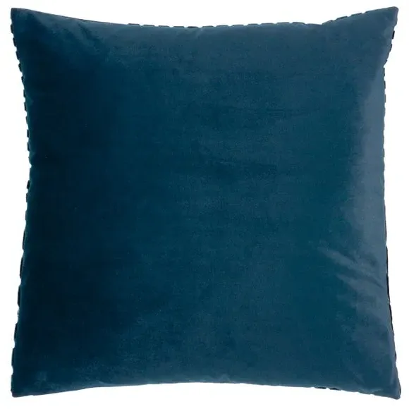 Geometric Cushion with Zip Closure - Navy, Velvet