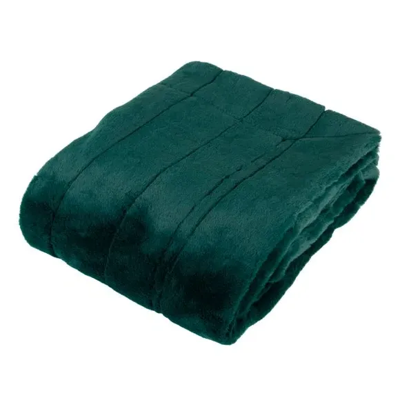 Heavyweight Throw Blanket - Green, Faux Fur