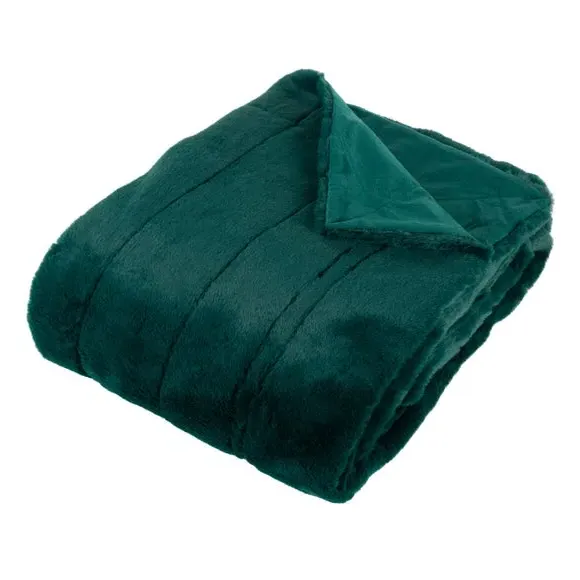 Heavyweight Throw Blanket - Green, Faux Fur