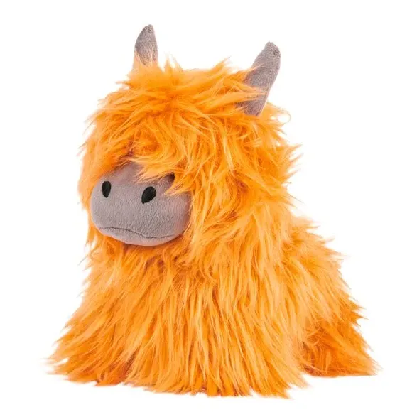 Highland Cow Doorstop - Orange, Faux Fur