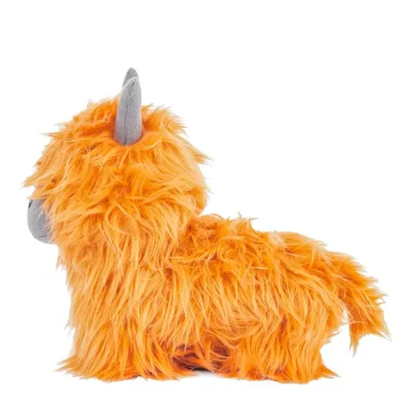 Highland Cow Doorstop - Orange, Faux Fur
