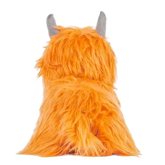Highland Cow Doorstop - Orange, Faux Fur