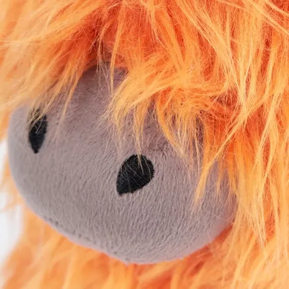 Highland Cow Doorstop - Orange, Faux Fur
