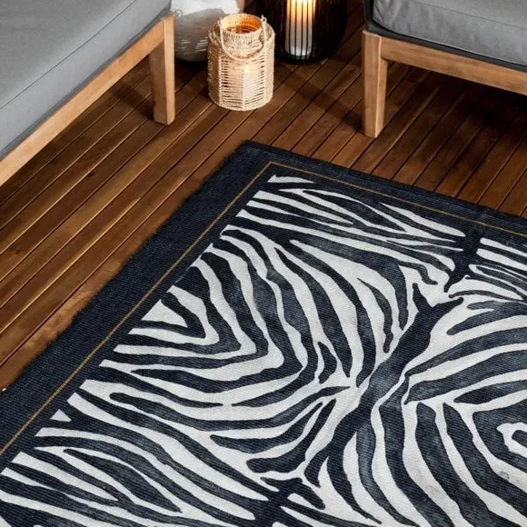 Indoor Outdoor Rug Zebra Print - Multicolor