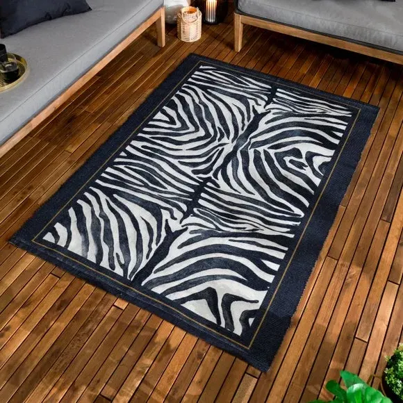 Indoor Outdoor Rug Zebra Print - Multicolor image
