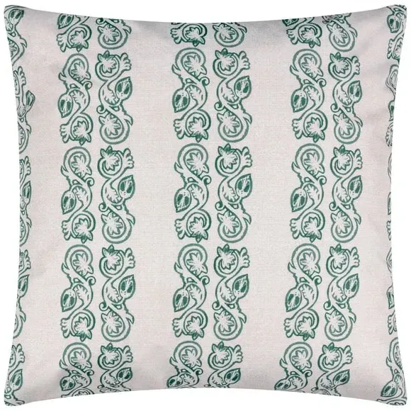Large Outdoor Cushion Stripe - Teal, Polyester