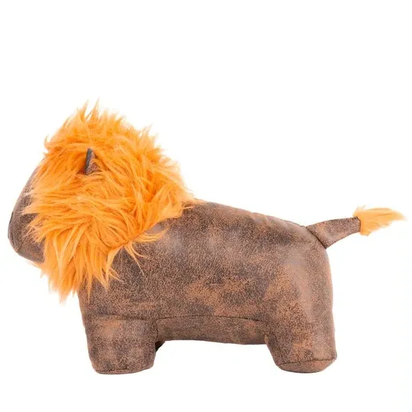 Lion Doorstop with Faux Fur Mane - Multicolor