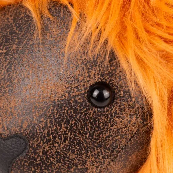 Lion Doorstop with Faux Fur Mane - Multicolor