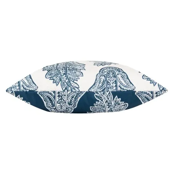 Outdoor Cushion with Paisley Design - Navy