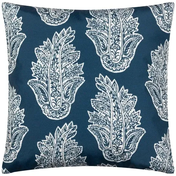 Outdoor Cushion with Paisley Design - Navy image